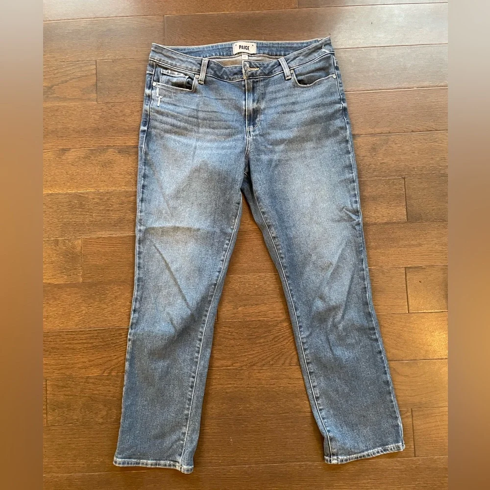 PAIGE Women's Light Blue Ankle Jeans - Picture 3 of 5